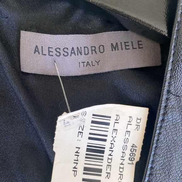 Alassandro Miele black body con faux leather dress size S - Picture 8 of 12